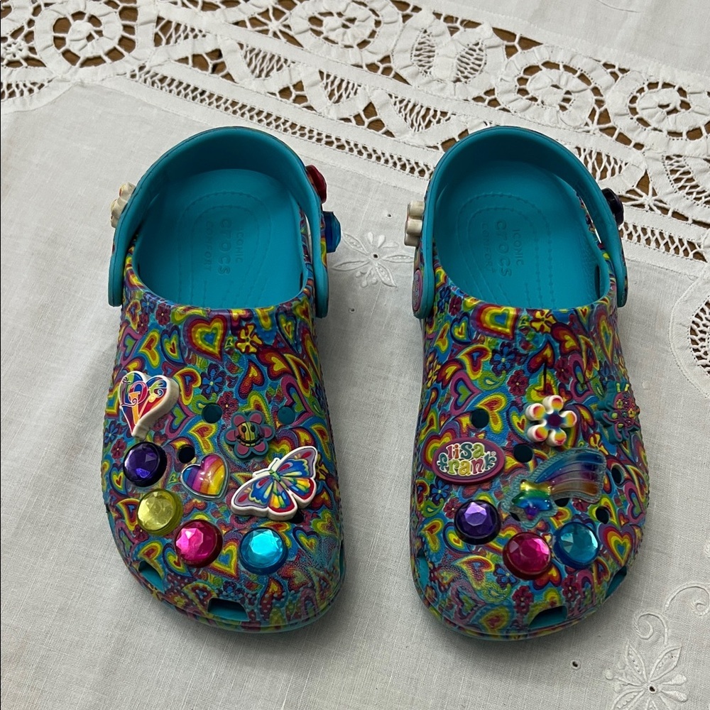 CROCS  Lisa Frank hearts design size C13